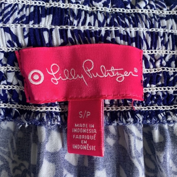 Lilly Pulitzer Blue‎ and White Upstream Fish Print Jumpsuit - Picture 4 of 5